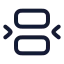 Betweenhorizontalend icon with stroke rounded style
