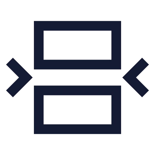 Between Horizontal End Icon in Stroke Sharp style