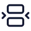 Betweenhorizontalend icon with stroke standard style