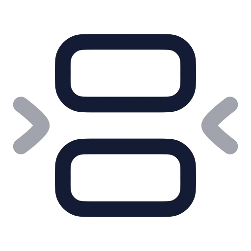 Between Horizontal End Icon in Twotone Rounded style