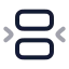 Betweenhorizontalend icon with twotone rounded style