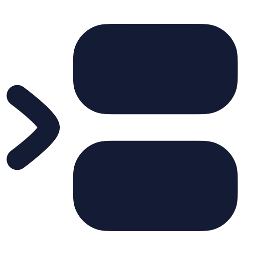 Between Horizontal Start Icon in Solid Rounded style