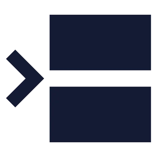 Between Horizontal Start Icon in Solid Sharp style