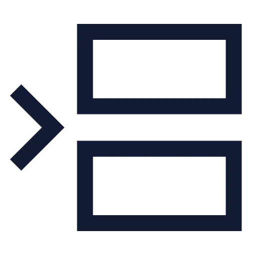 Between Horizontal Start Icon in Stroke Sharp style