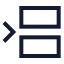 Betweenhorizontalstart icon with stroke sharp style