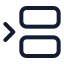 Betweenhorizontalstart icon with stroke standard style