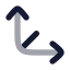 Betweenverticalend icon with bulk rounded style