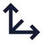 Betweenverticalend icon with solid sharp style
