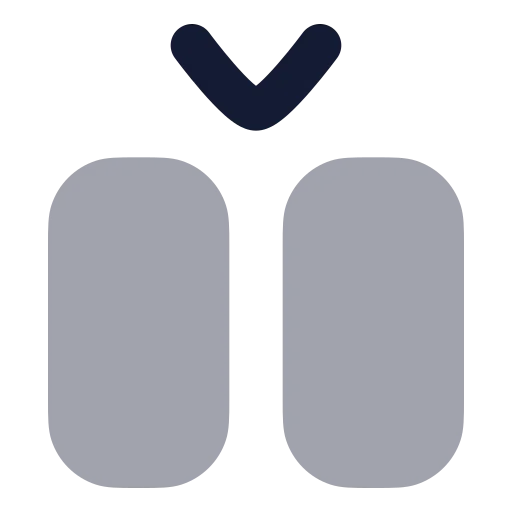 Between Vertical Start Icon in Bulk Rounded style