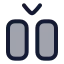 Betweenverticalstart icon with duotone rounded style