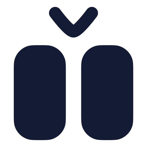 Between Vertical Start Icon in Solid Rounded style