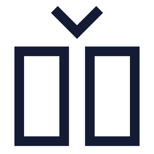 Between Vertical Start Icon in Stroke Sharp style