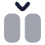 Betweenverticalstart icon with stroke sharp style