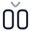 Betweenverticalstart icon with twotone rounded style
