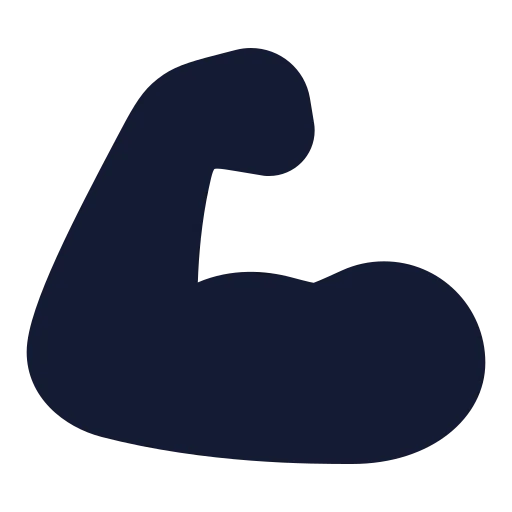 Biceps Flexed Icon in Solid Rounded style