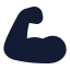 Bicepsflexed icon with solid rounded style