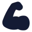 Bicepsflexed icon with solid rounded style