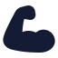 Bicepsflexed icon with solid sharp style