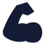Bicepsflexed icon with solid sharp style