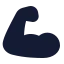 Bicepsflexed icon with solid standard style
