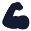 Bicepsflexed icon with solid standard style