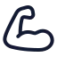Bicepsflexed icon with stroke rounded style