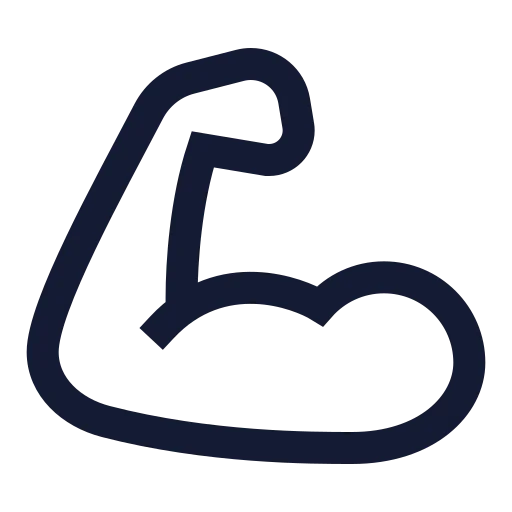 Biceps Flexed Icon in Stroke Sharp style