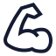 Bicepsflexed icon with stroke sharp style