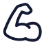Bicepsflexed icon with stroke standard style