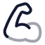 Bicepsflexed icon with twotone rounded style