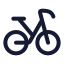 Bicycle icon with stroke rounded style