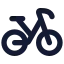 Bicycle icon with solid rounded style