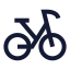 Bicycle icon with stroke sharp style
