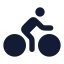 Bike icon with solid rounded style