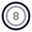 Billiard icon with twotone rounded style