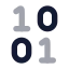 Binary icon with bulk rounded style