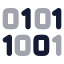 Binarycode icon with bulk rounded style