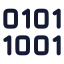 Binarycode icon with stroke rounded style
