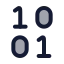 Binary icon with duotone rounded style