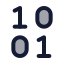 Binary icon with duotone standard style