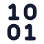 Binary icon with solid rounded style
