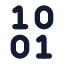 Binary icon with solid rounded style
