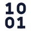 Binary icon with solid sharp style