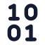 Binary icon with solid standard style