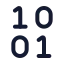 Binary icon with stroke rounded style