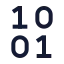 Binary icon with stroke sharp style