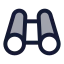 Binoculars icon with duotone standard style