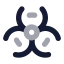 Biohazard icon with bulk rounded style