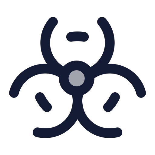 Biohazard Icon in Duotone Rounded style