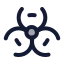 Biohazard icon with duotone rounded style